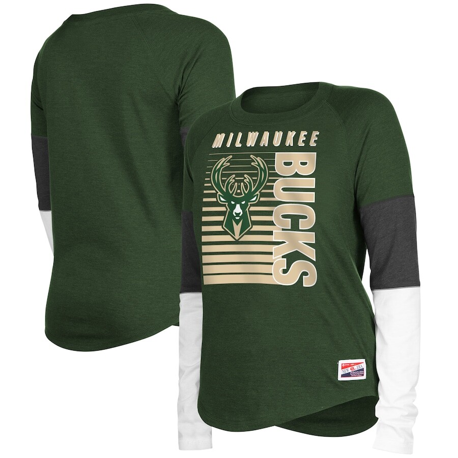 

Футболка с длинным рукавом New Era Milwaukee Bucks, зеленый