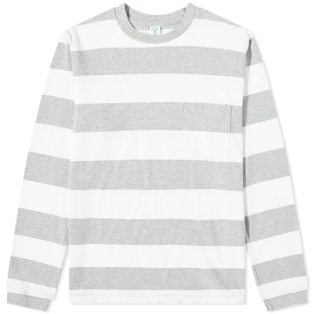 

Футболка Velva Sheen Long Sleeve Wide Stripe Tee, Белый