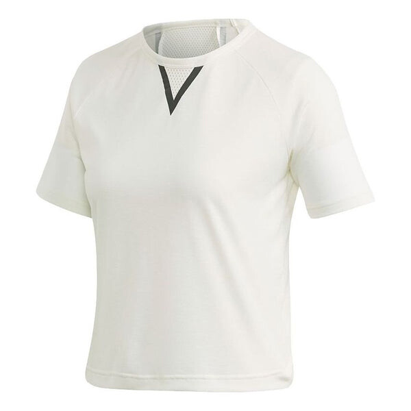 

Футболка Adidas Crop Tee Athleisure Casual Sports Round Neck Short Sleeve Jade White T-Shirt, Белый