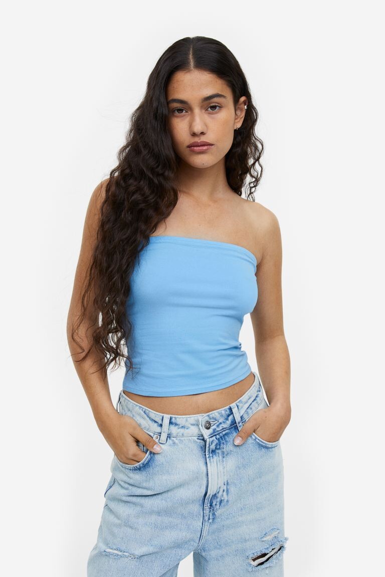 

Топ-бандо из джерси H&M, светло-синий