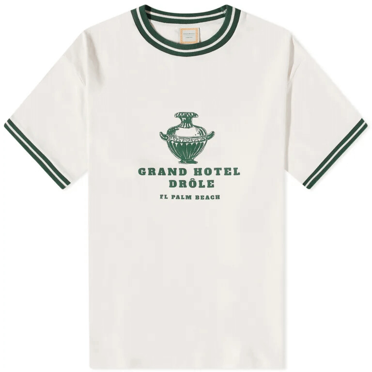 

Футболка Drôle de Monsieur x Gergei Erdei Hotel Drole, белый/зеленый