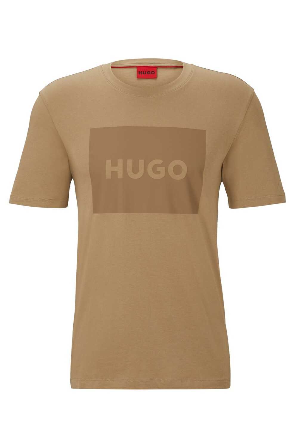 

Футболка Hugo Crew-neck In Cotton Jersey With Box Logo, светло-коричневый