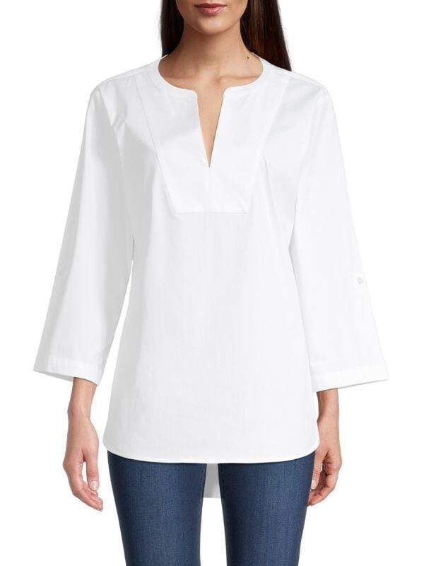 

Прорезная туника Donna Karan White