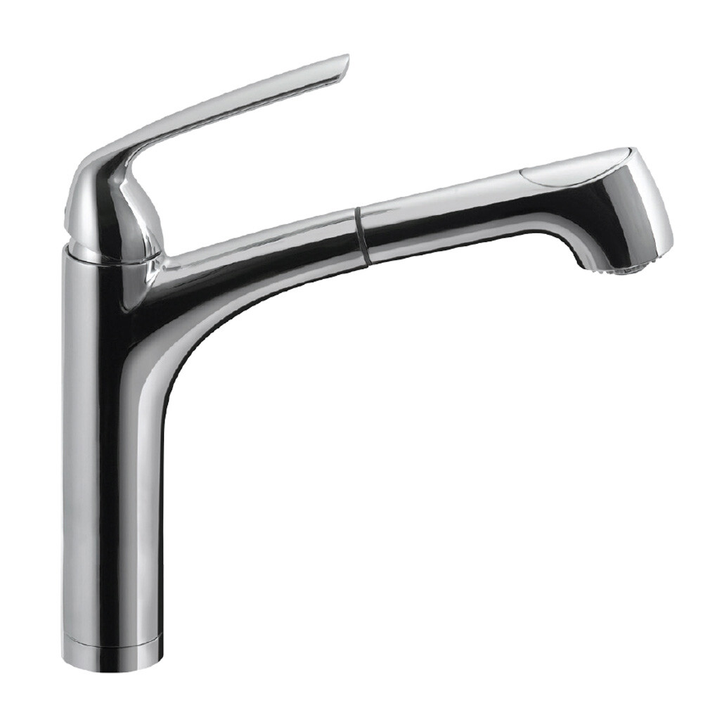 

Выдвижной кухонный смеситель Houzer Calia с технологией CeraDox, polished chrome