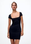 Платье из джерси NECK SHORT SLEEVE Pull&Bear, черный фото