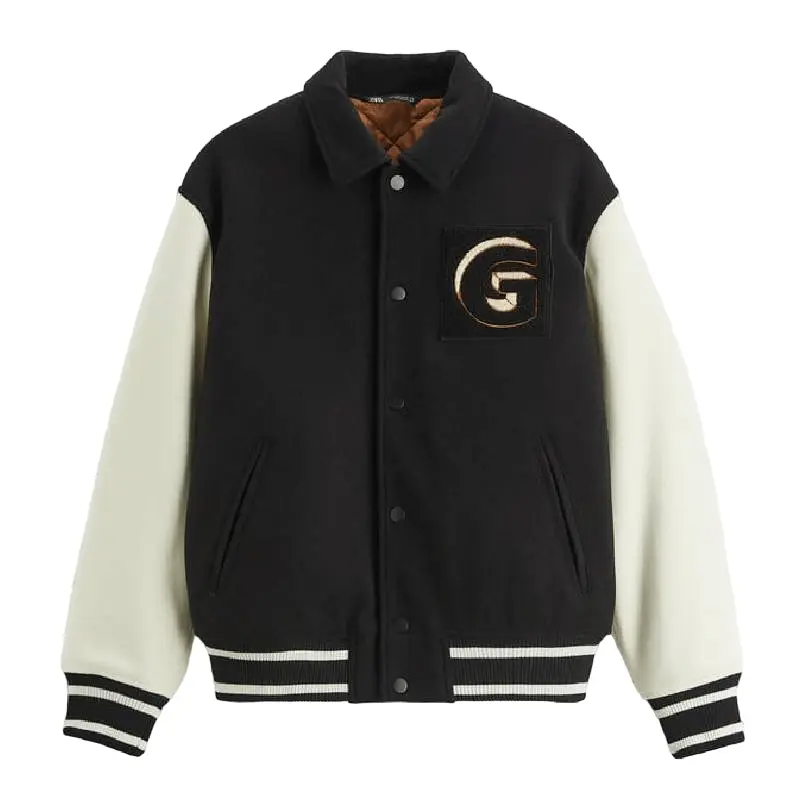 Куртка Zara Bomber WITH Contrast Patches, черный