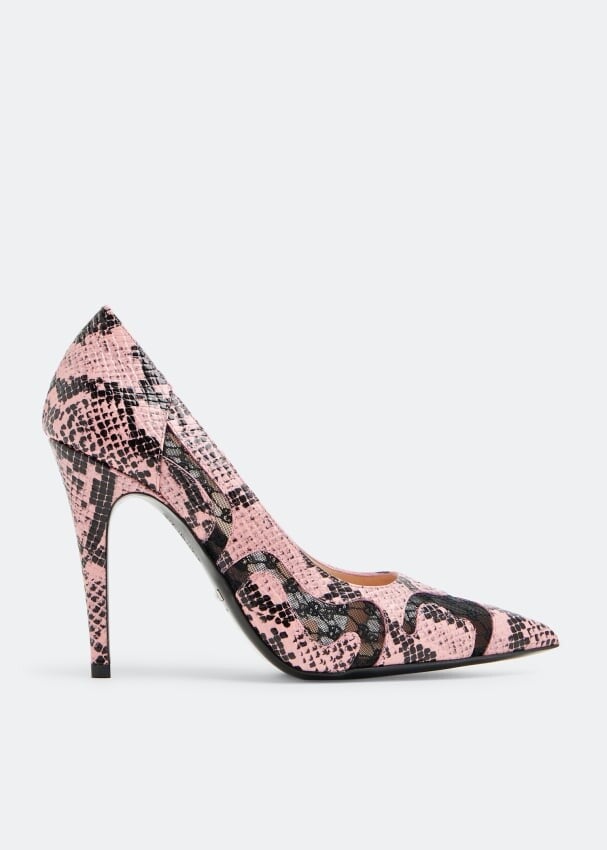 

Туфли GUCCI Python print pumps, животный принт