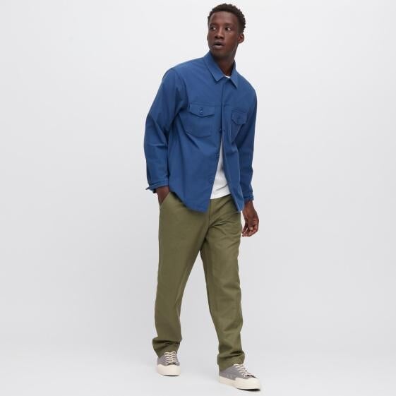 

Брюки мужские Uniqlo Linen Blend Relaxed Fit Trousers, оливковый