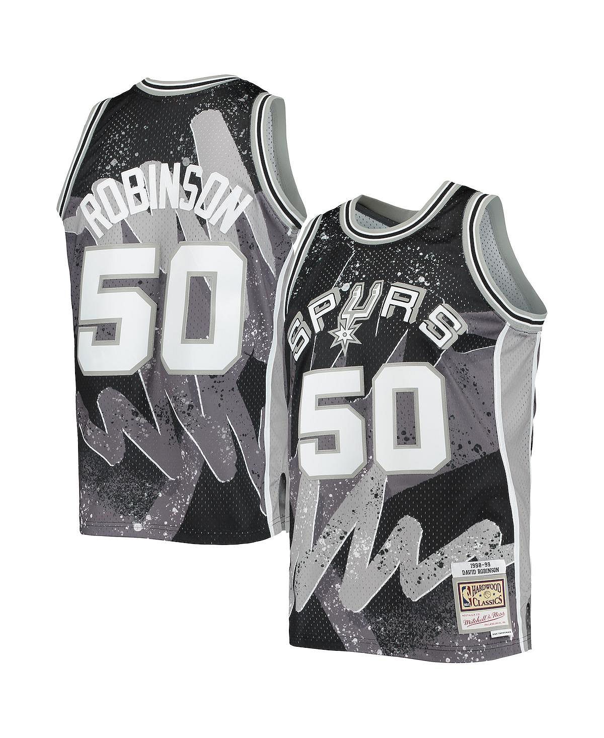 Мужская футболка david robinson black san antonio spurs hardwood classics 1998-99 hyper hoops swingman jersey Mitchell & Ness, черный mitchell david slade house