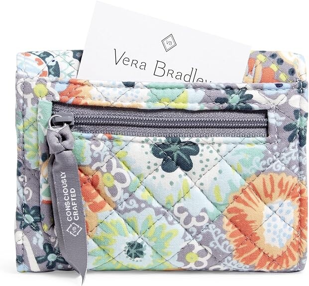 

Женский хлопковый компактный кошелек Vera Bradley Riley с RFID-защитой, цитрусовый