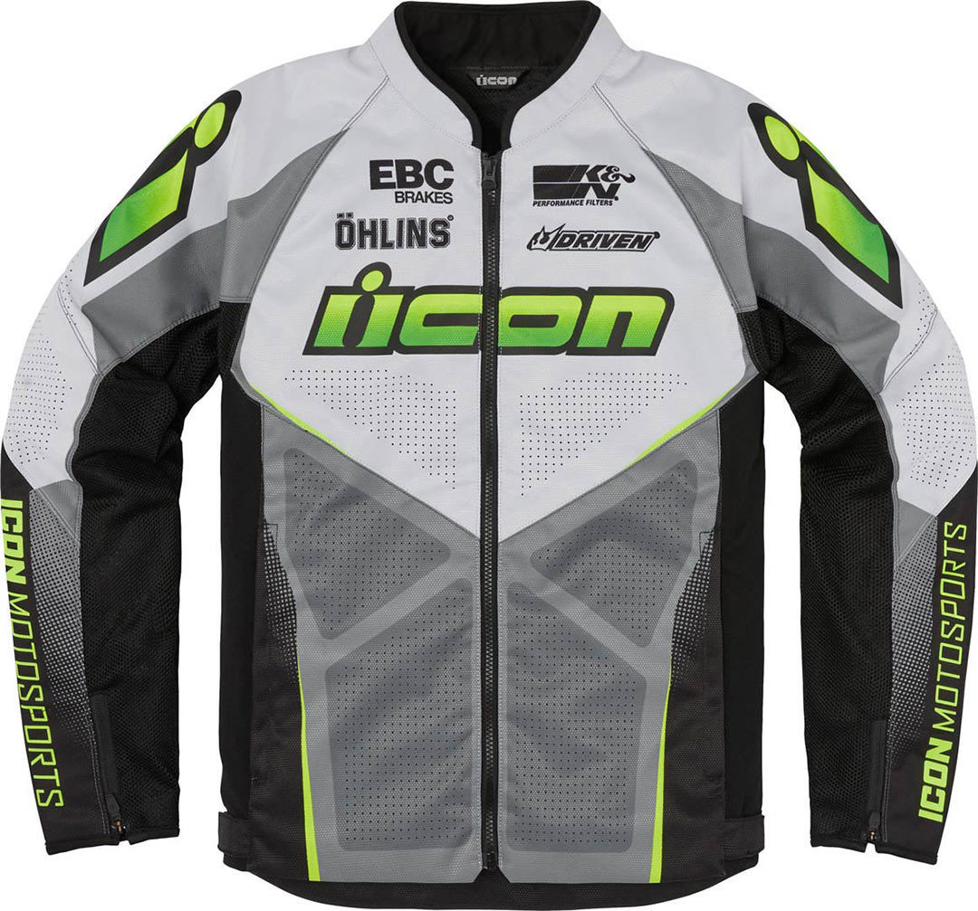 Куртка Icon Hooligan Ultrabolt мотоциклетная, серый/зеленый куртка tramp размер xl серый зеленый
