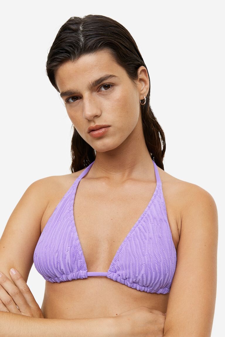 

Мягкий лиф бикини с треугольными чашечками H&M, фиолетовый