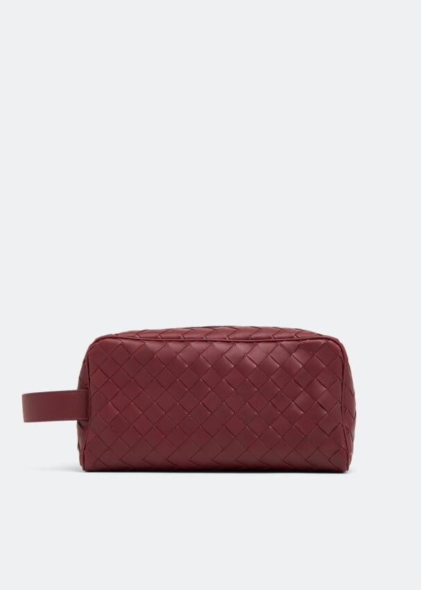 

Сумка BOTTEGA VENETA Intrecciato travel pouch, бордовый