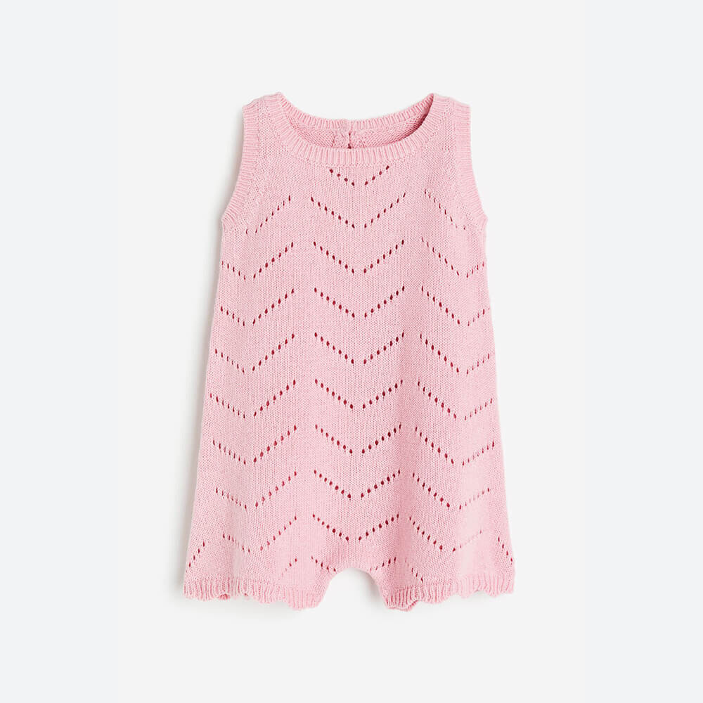 

Комбинезон H&M Pointelle-knit Romper, светло-розовый