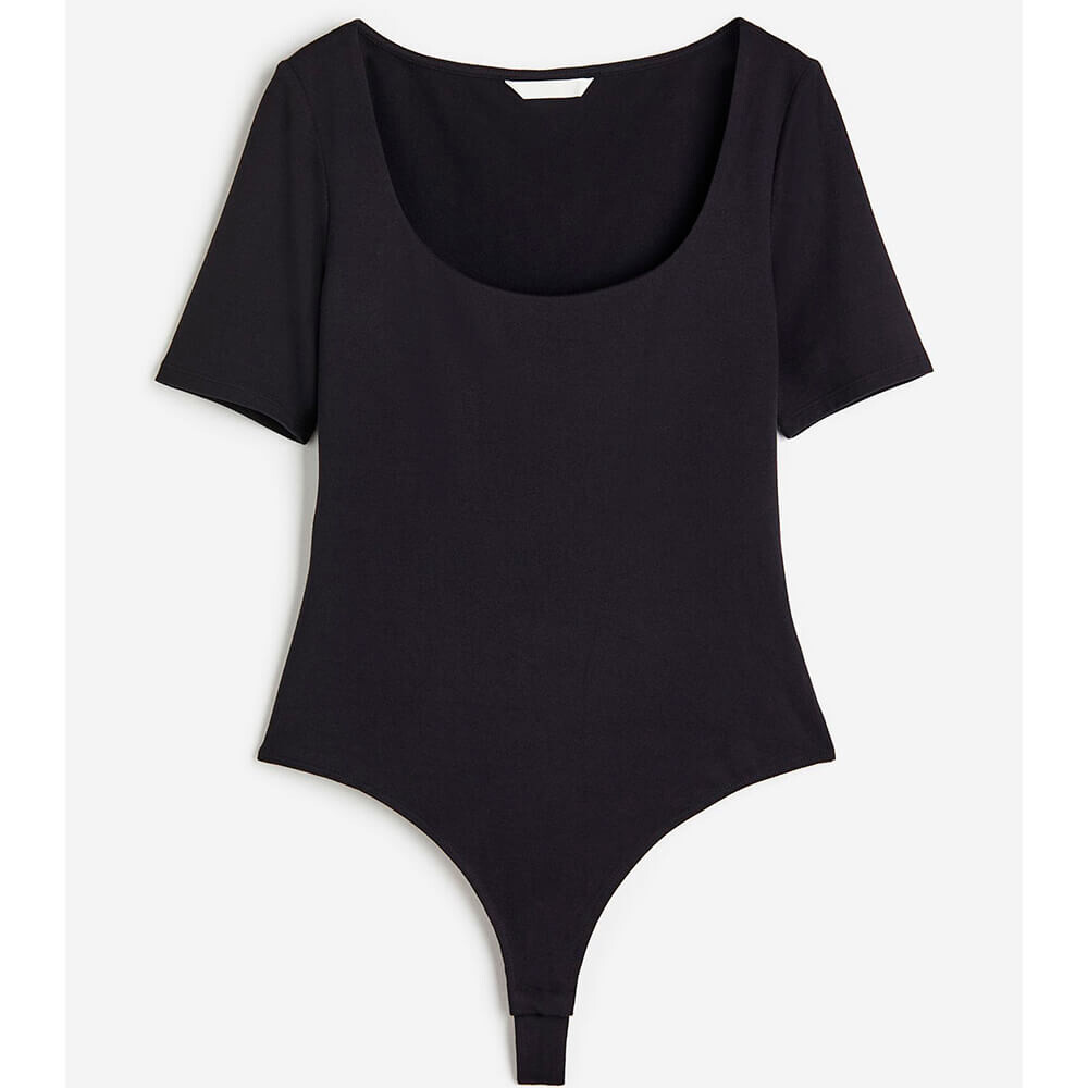 

Боди H&M Short-sleeved Thong, черный