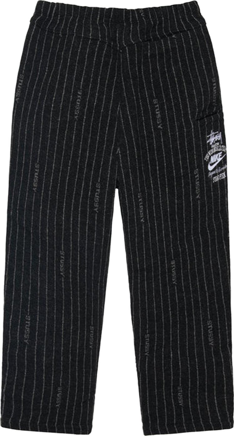 Брюки Stussy x Nike Stripe Wool Pant 'Black', черный