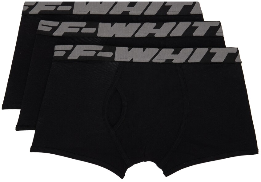 

Набор из трех черных боксеров с логотипом Off-White