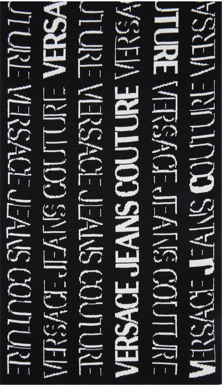 

Черно-белый шарф с логотипом Versace Jeans Couture