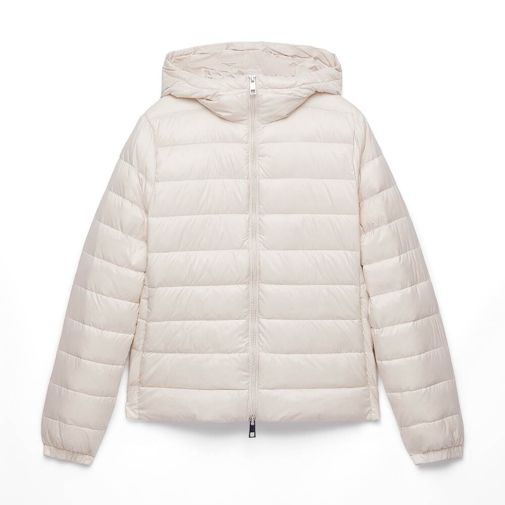 

Куртка Oysho Ultra-lightweight 100% Down Water-repellent, светло-бежевый