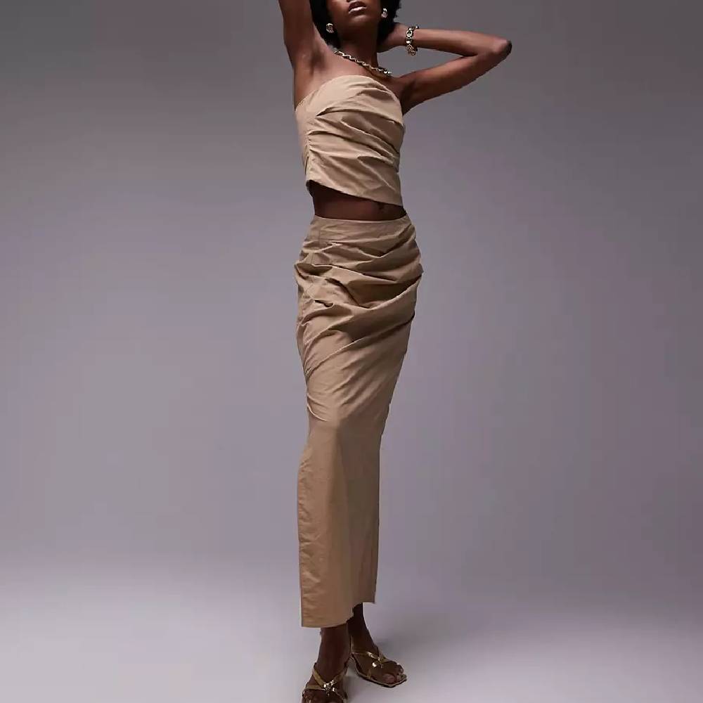 Юбка Topshop Co-Ord Technical Fabric, коричневый юбка topshop hanky hem asymmetric черный