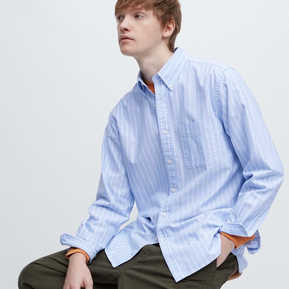 

Полосатая рубашка унисекс Uniqlo, синий