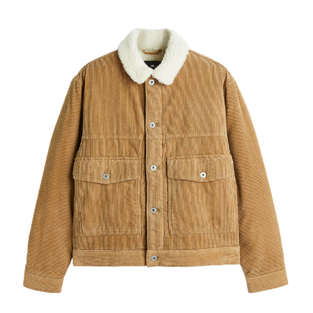 

Куртка H&M Pile-lined Corduroy, светло-коричневый