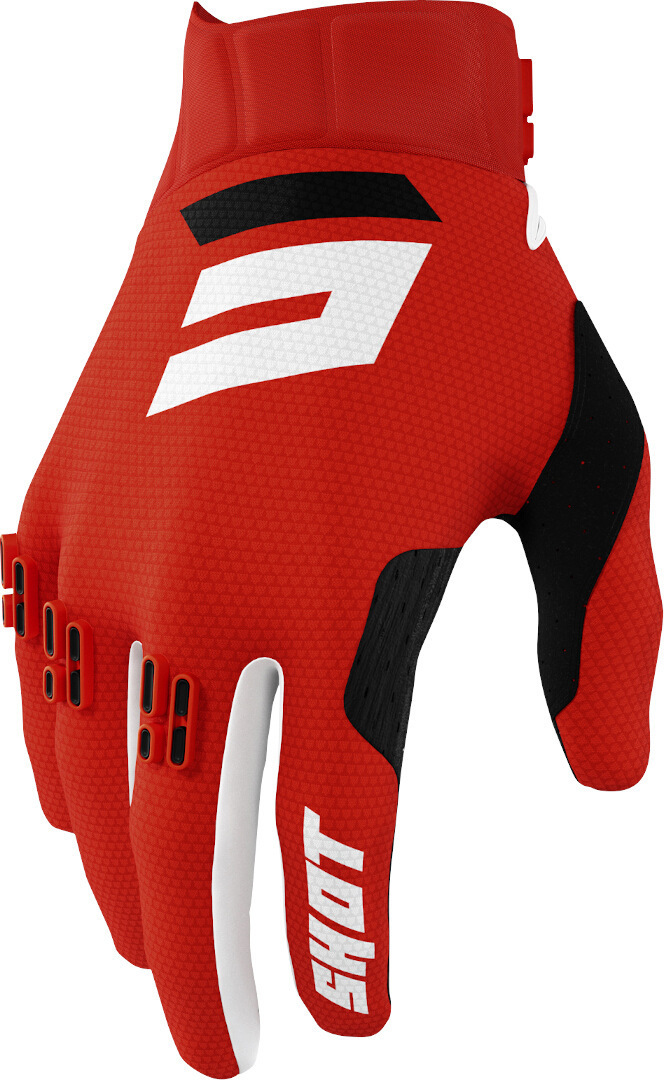 перчатки shot lite с логотипом белый черный Перчатки Shot Aerolite Gradient с логотипом, красный/белый/черный