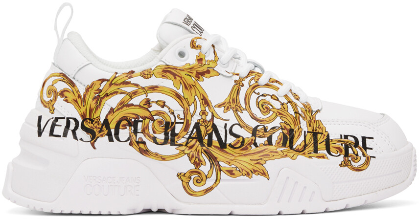 

Бело-золотые кроссовки Stargaze Versace Jeans Couture