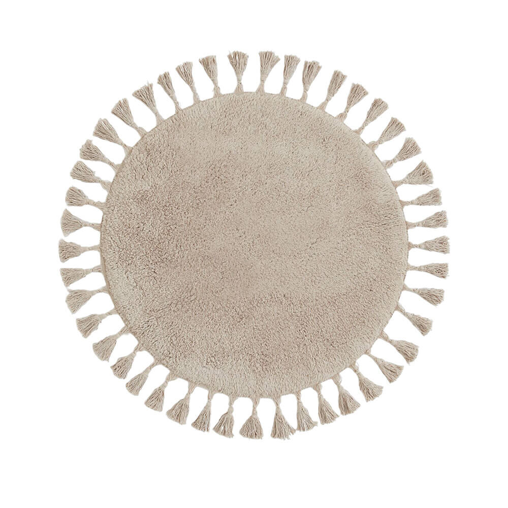 

Коврик H&M Home Round With Tassels, бежевый