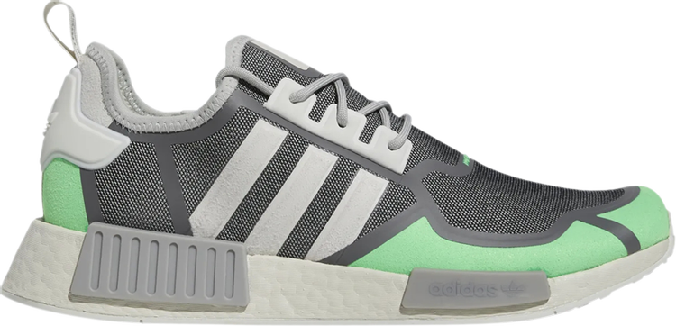 Кроссовки Adidas NMD_R1 'Grey Screaming Green', серый