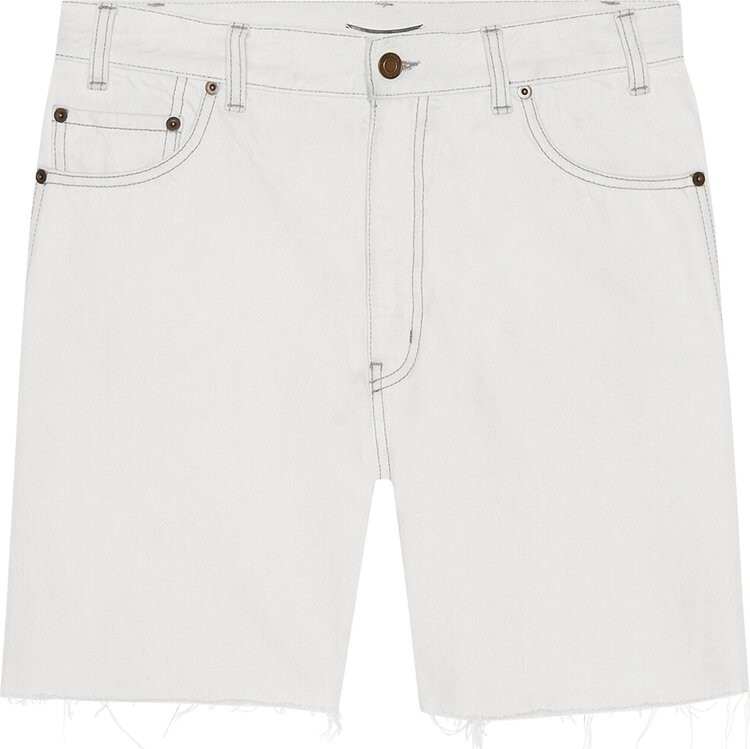 

Шорты Saint Laurent Raw Edge Baggy Denim Shorts 'Grey/Off White', серый