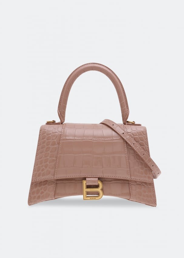 

Сумка BALENCIAGA Hourglass S top-handle bag, бежевый