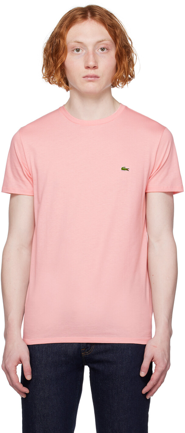 

Розовая футболка с круглым вырезом Lacoste