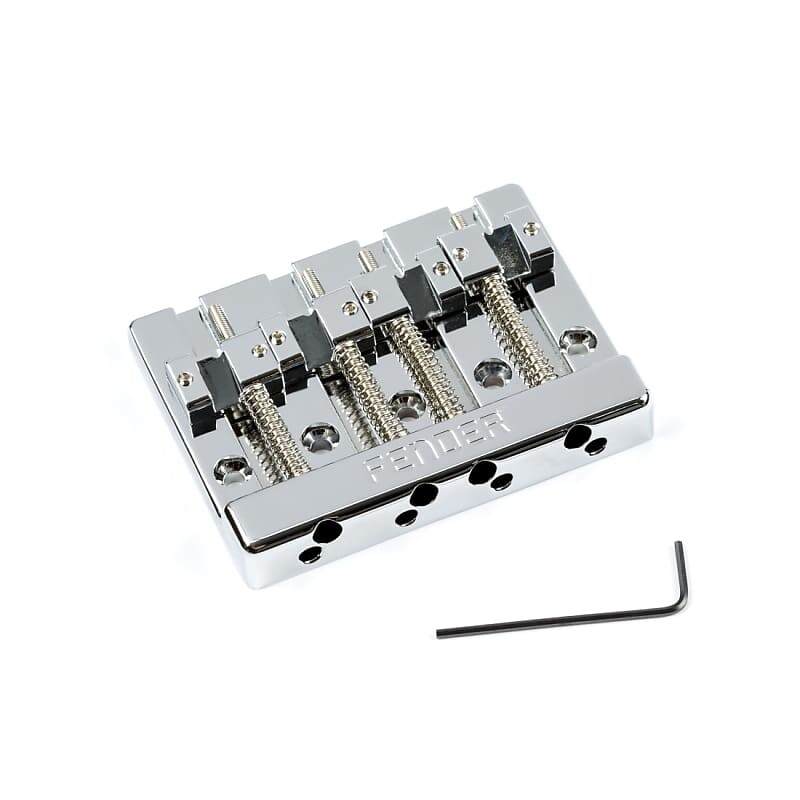 

Fender HiMass 4-струнный бас-бридж в сборе с цинковыми седлами HiMass 4-String Bass Bridge Assembly