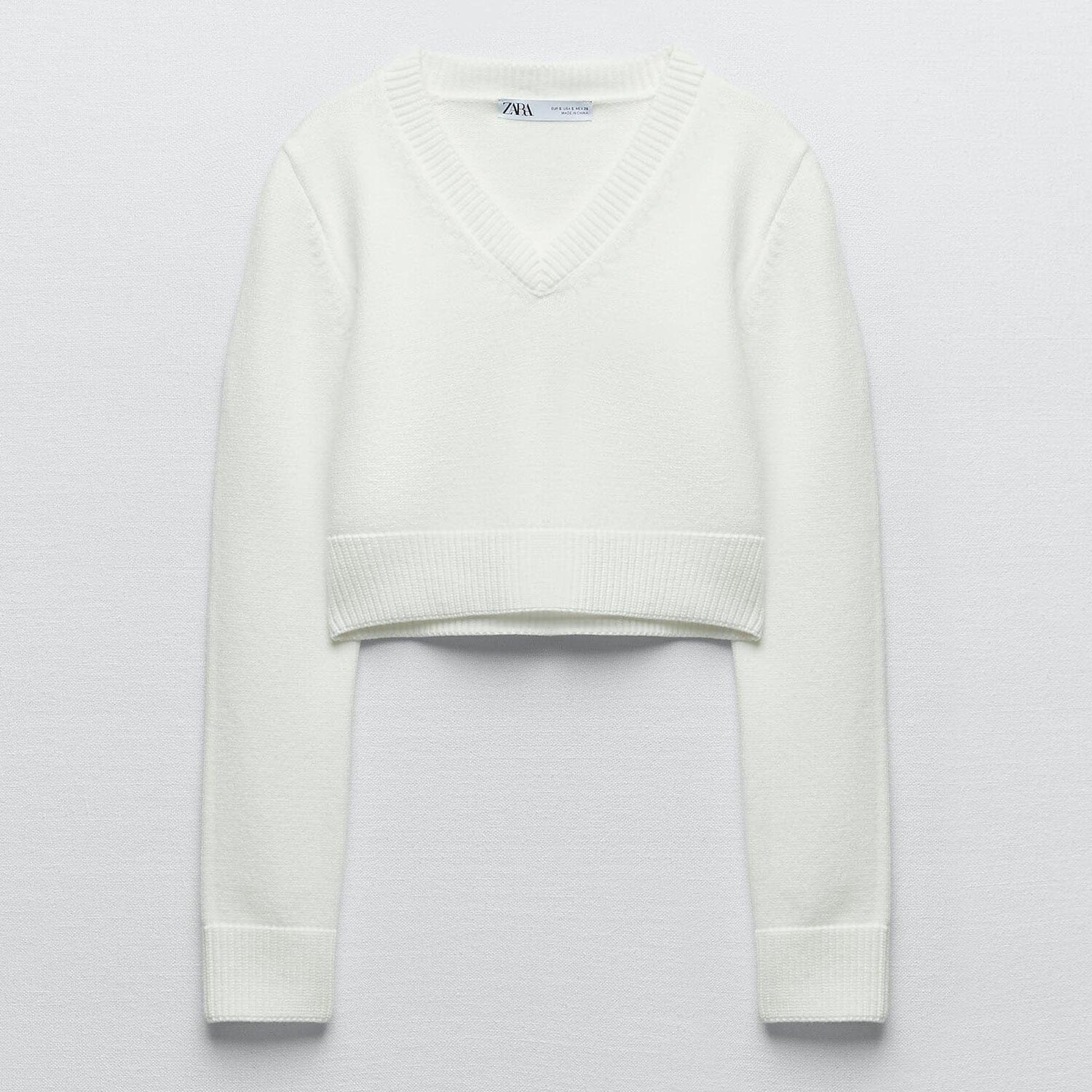 

Джемпер Zara Cropped Knit, белый