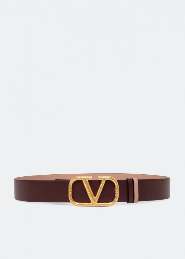 

Ремень VALENTINO GARAVANI VLOGO SIGNATURE BUCKLE BELT, бордовый