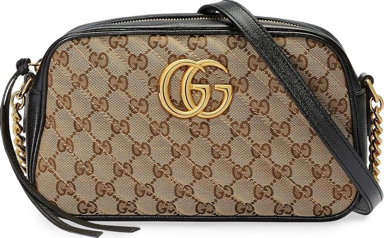 Сумка Gucci GG Marmont Small Shoulder Bag Beige Ebony/Nero, бежевый - фото