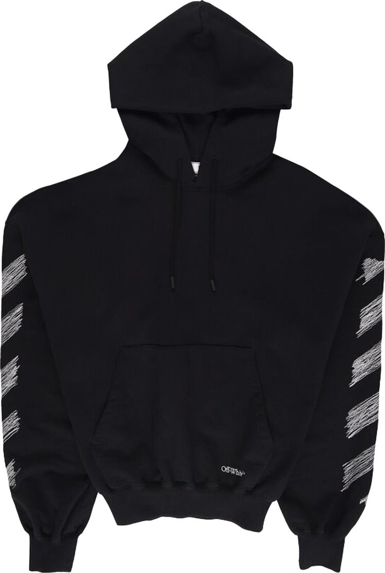 

Худи Off-White Scribble Diagonal Hoodie 'Black/White', черный