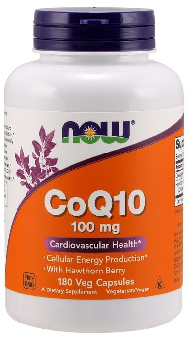 цена Now Foods CoQ10 With Hawthorn Berry 100 mg коэнзим Q10 в капсулах, 180 шт.