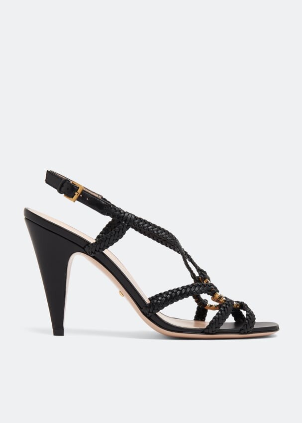 

Сандалии GUCCI Crystal Interlocking G sandals, черный