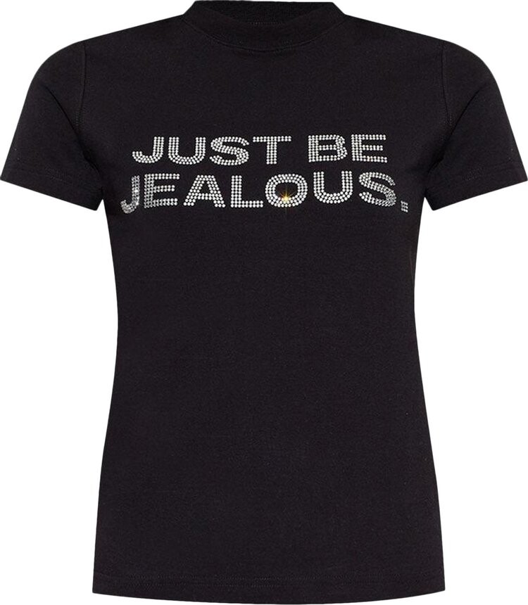 

Футболка Vetements Just Be Jealous Crystal Fitted T-Shirt Black, черный