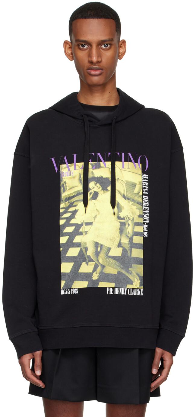 

Черный худи из хлопка Valentino