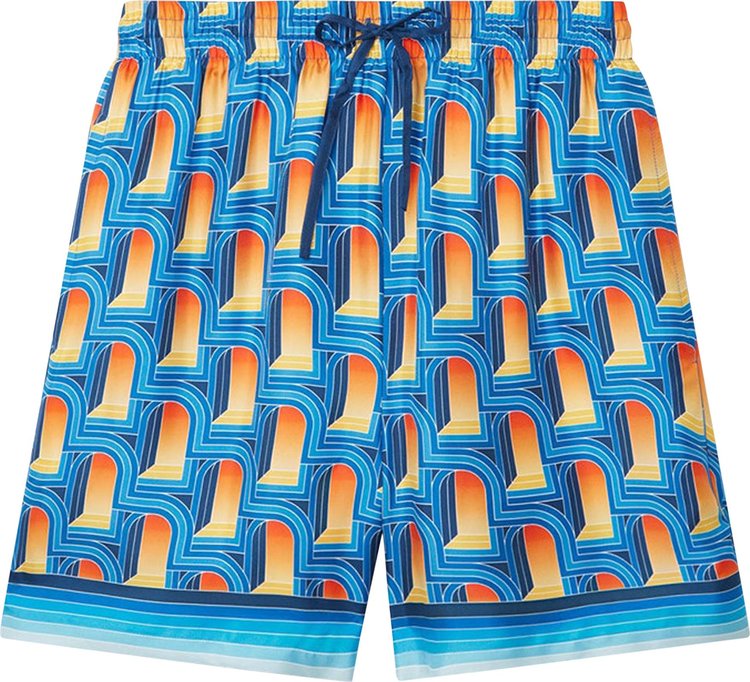 Шорты Casablanca Silk Shorts With Drawstring 'La Arche De Nuit', разноцветный шорты casablanca silk shorts with drawstrings collage разноцветный