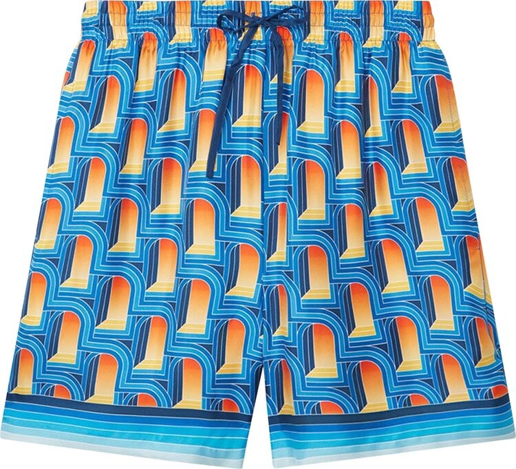 

Шорты Casablanca Silk Shorts With Drawstring 'La Arche De Nuit', разноцветный