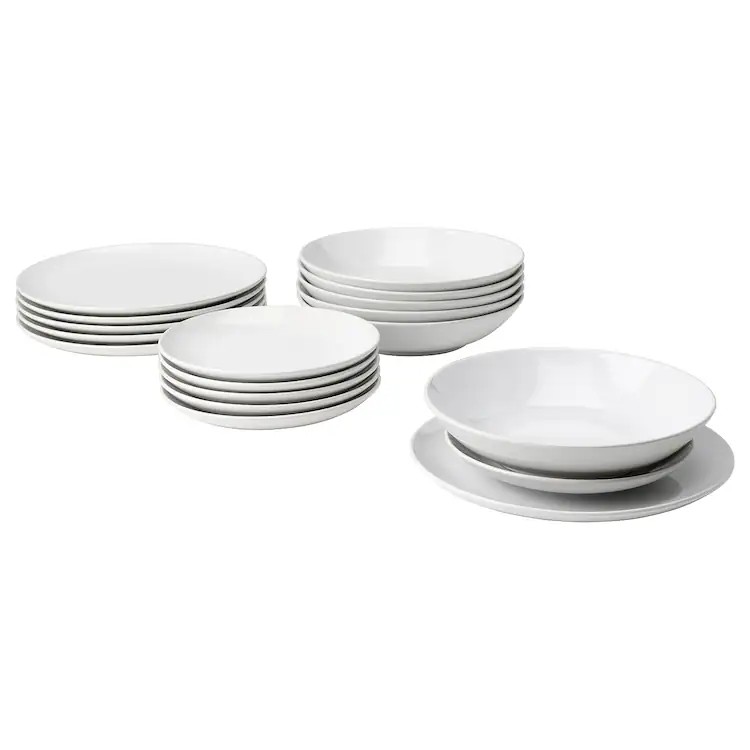 Набор тарелок Godmiddag, 18 предметов, белый набор тарелок соната 18 предметов чехия 19 23 25см 07160119 0158 leander