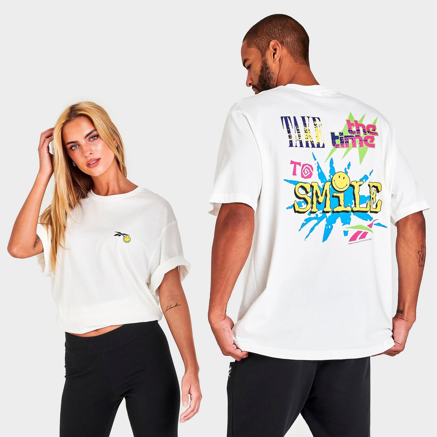 

Футболка Reebok x Smiley с рисунком, белый