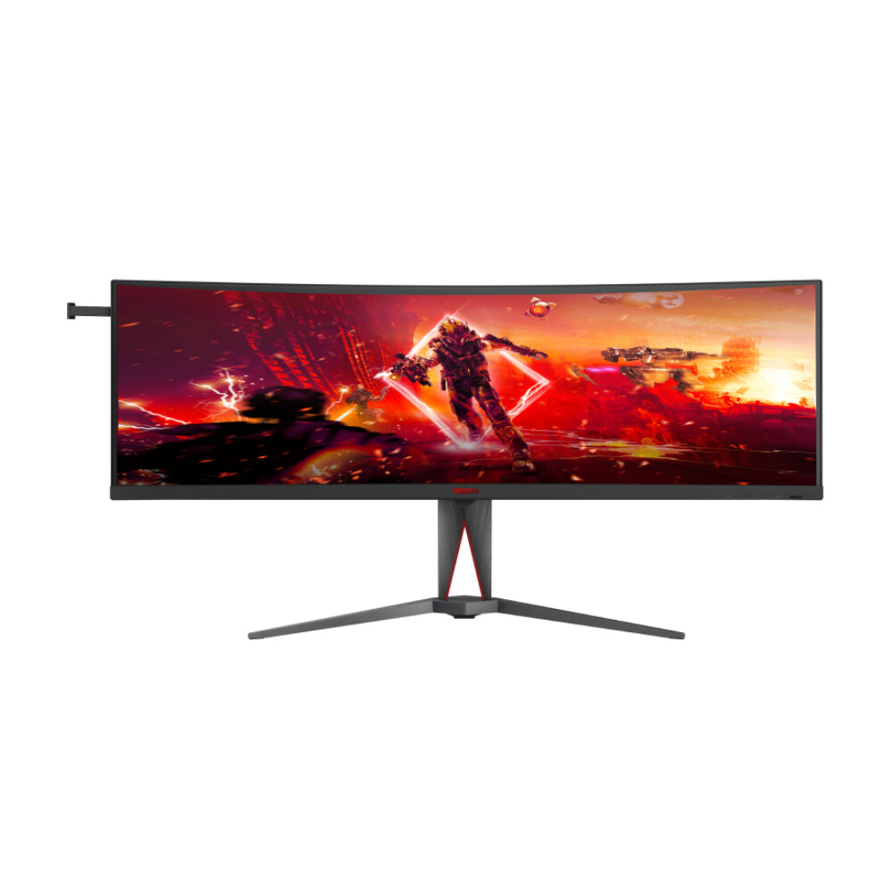 Монитор игровой изогнутый AOC AG455UCX, 45, 5120x1440, 165 Гц, VA, чёрный/серый изогнутый монитор aoc cu34v5cw 34 wqhd va 100 гц чёрный