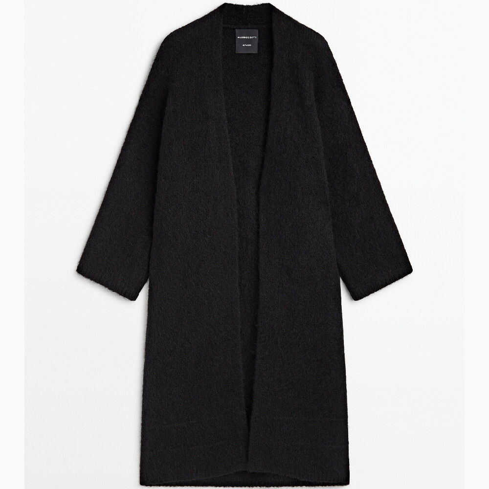 

Кардиган Massimo Dutti Open Long Knits, черный