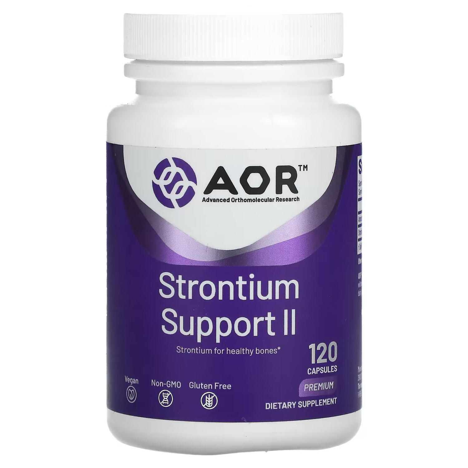 

Advanced Orthomolecular Research AOR, Strontium Support II, 120 вегетарианских капсул