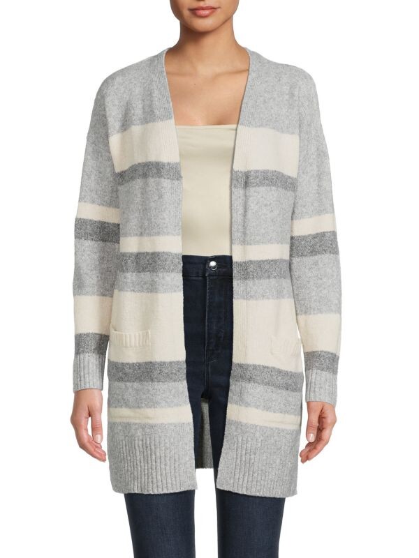 

Полосатый кардиган с открытым передом Olive & Oak Grey multi